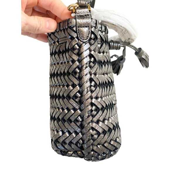 Anya Hindmarch Neeson Drawstring Micro Bag Leather Anthracite Bucket Crossbody - Picture 9 of 15